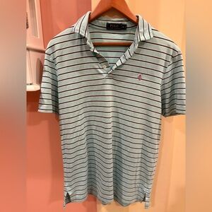 Ralph Lauren Men's Striped Polo Shirt - light Green size medium